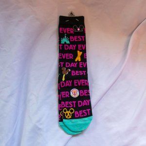 Disney Parks Icons "Best Day Ever" Adult Socks NWT
